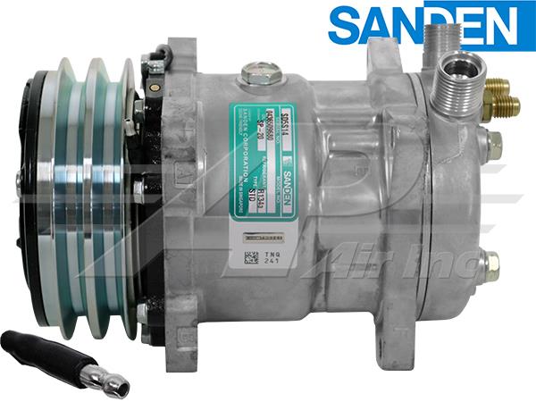 Original Sanden Compressor SD5 S14 Groove Clutch Vertical and ORing Late Serial Number