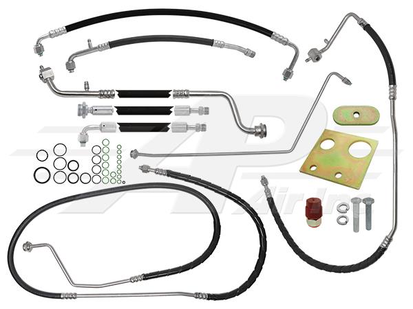 8 Piece A/C Hose and Steel Line Kit with Rubber Cab Post Lines