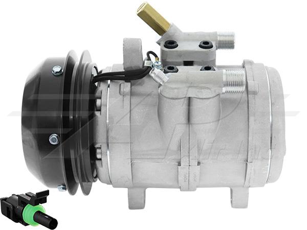 Alternative Denso Compressor 6E171 - 146mm, 1 Groove Clutch, 12V - With Manifold