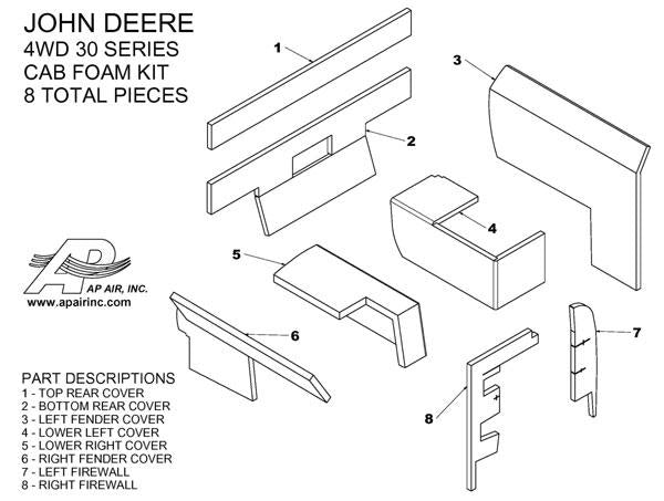 John Deere 4WD 30 Series Cab Kit - Black
