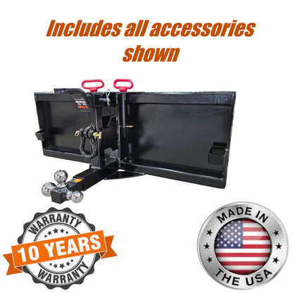 Severe duty skid loader receiver hitch plate