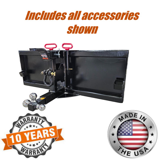 Severe duty skid loader receiver hitch plate