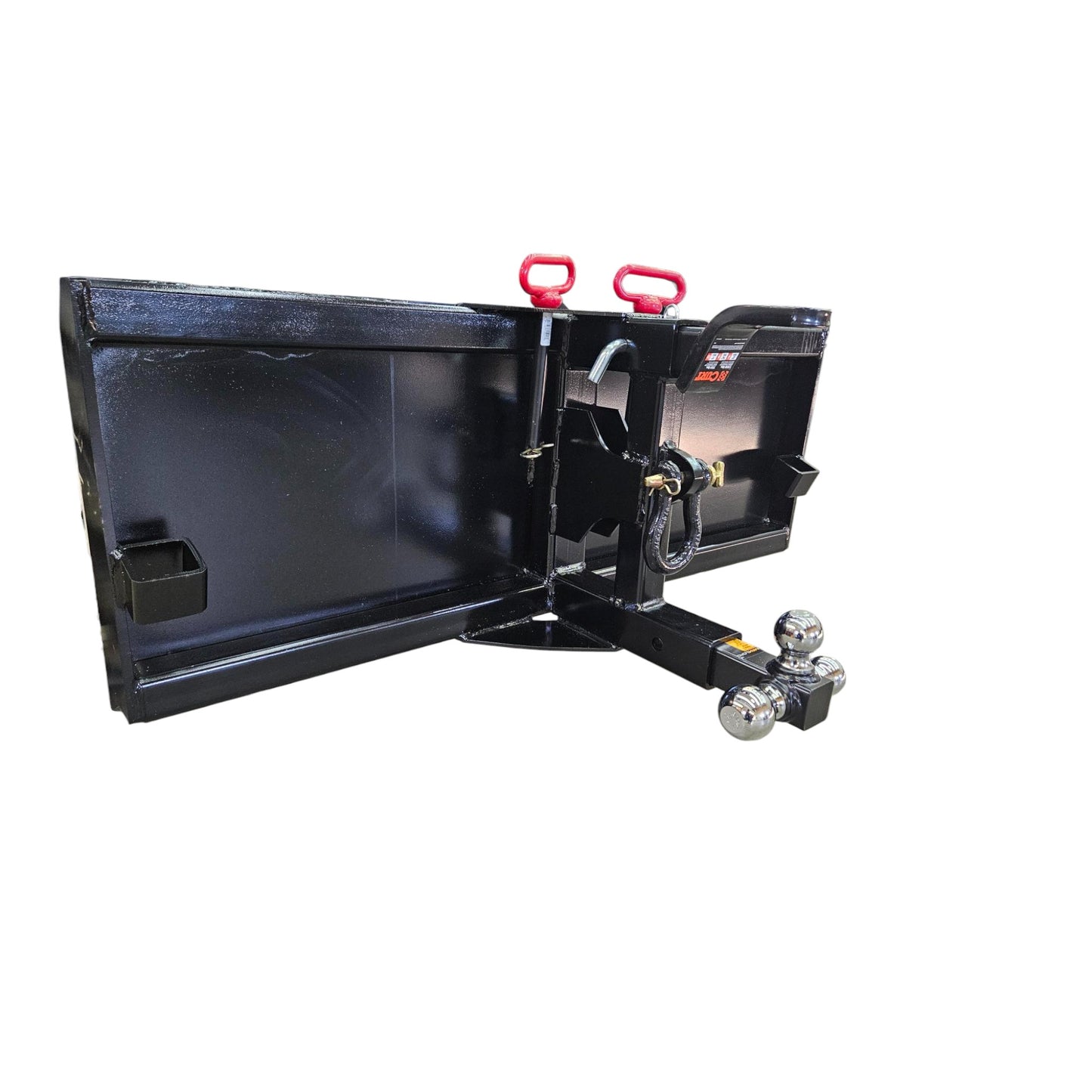 Severe duty skid loader receiver hitch plate