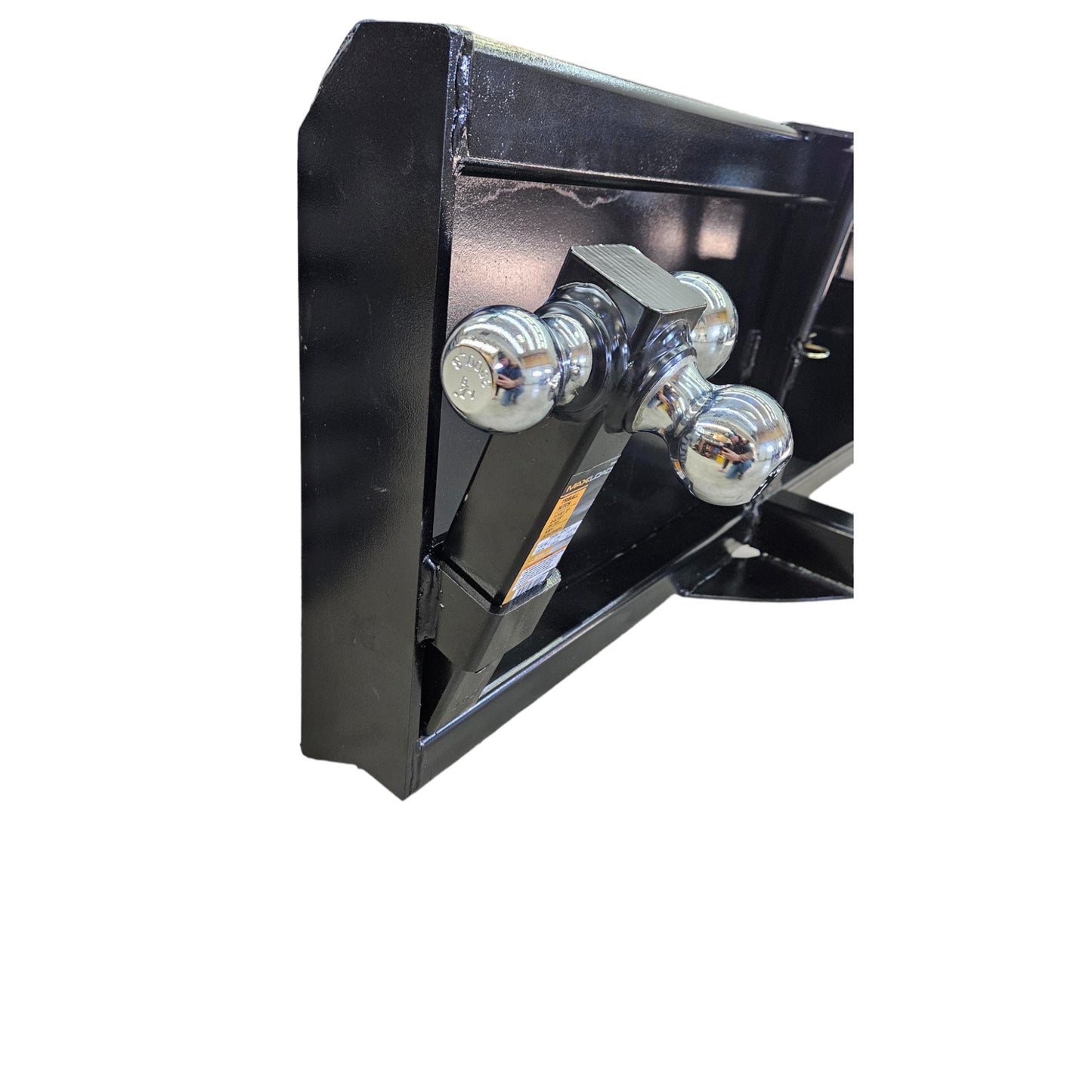 Severe duty skid loader receiver hitch plate
