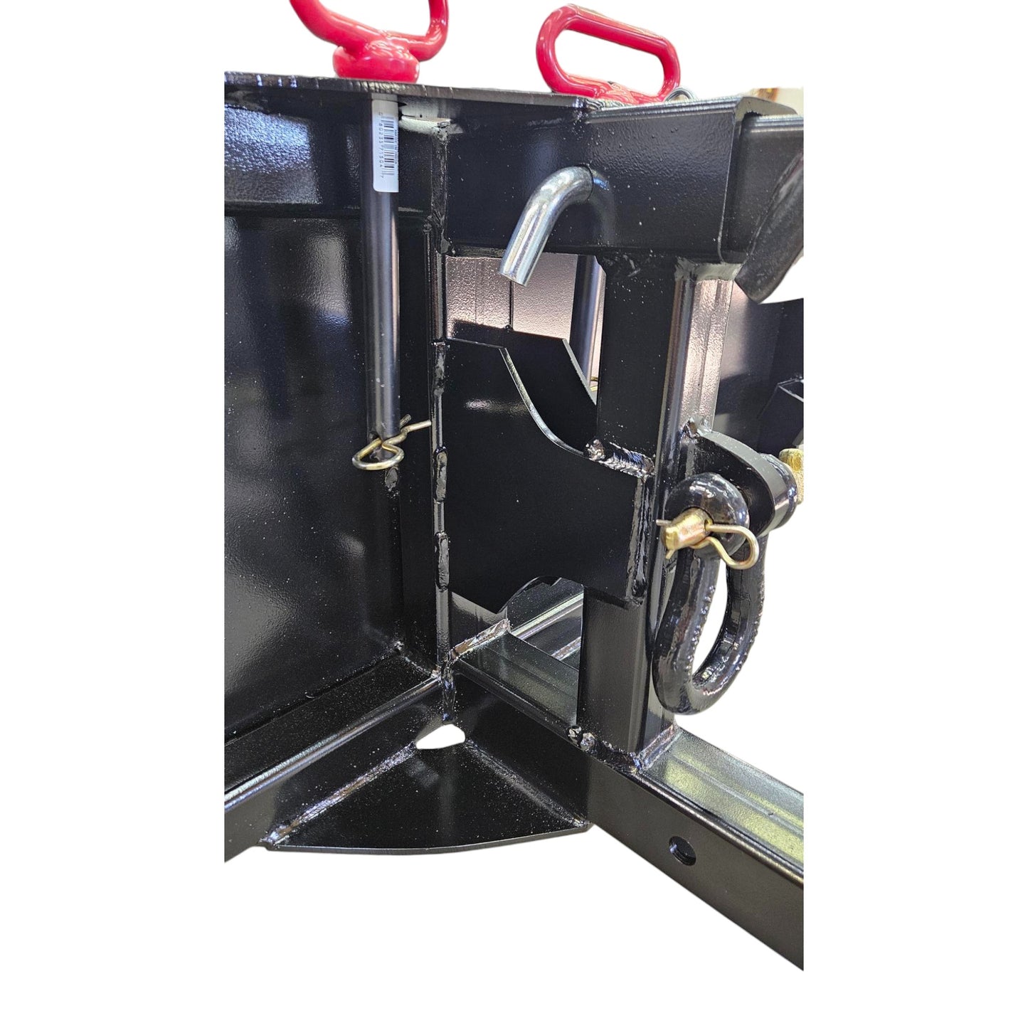 Severe duty skid loader receiver hitch plate