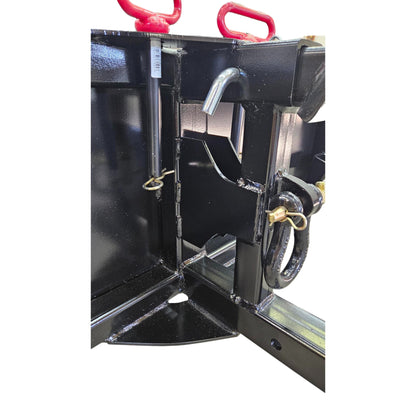 Severe duty skid loader receiver hitch plate
