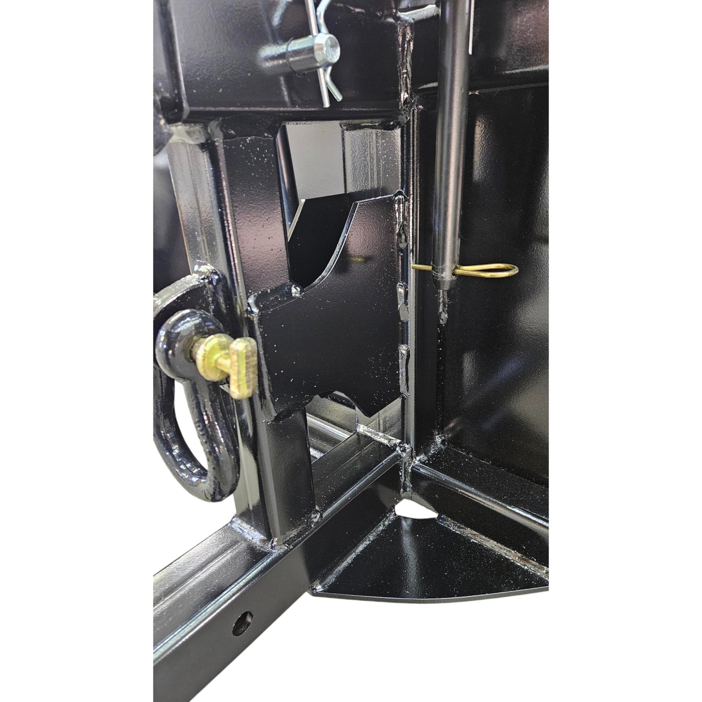 Severe duty skid loader receiver hitch plate