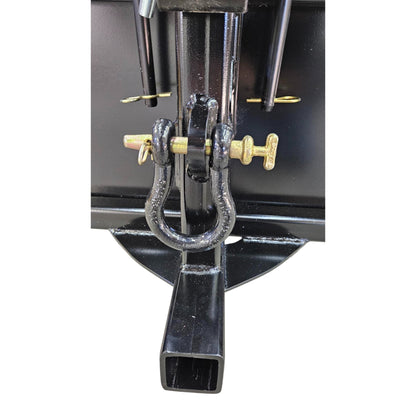 Severe duty skid loader receiver hitch plate