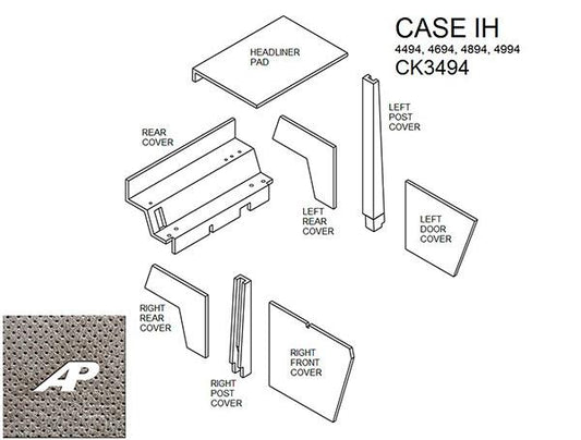 Lower Cab Kit with Headliner - Berkshire Gray