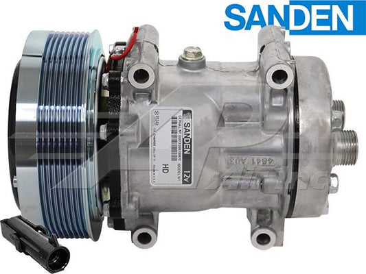 OE Sanden Compressor SD7H15HD - 152mm, 8 Groove Clutch 12V LATE serial number