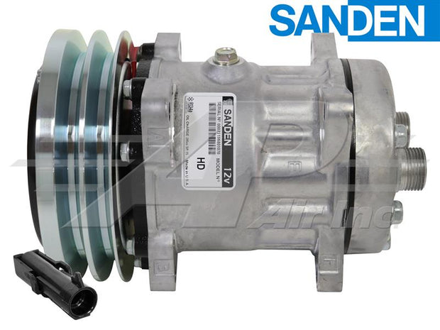 OE Sanden Compressor SD7H15 - 152mm, 2 Groove Clutch 12V