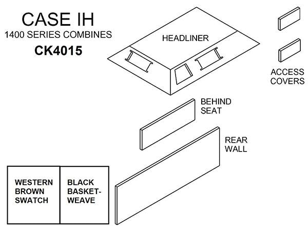 Series Combine Cab Kit - Black Basketweave and Western Brown