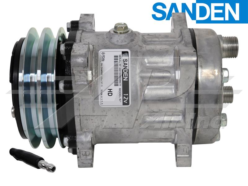 OE Sanden Compressor SD7H15 - 125mm, 2 Groove Clutch 12V EARLY serial number