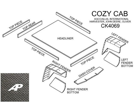Cozy Cab Lower Kit With Headliner - Black