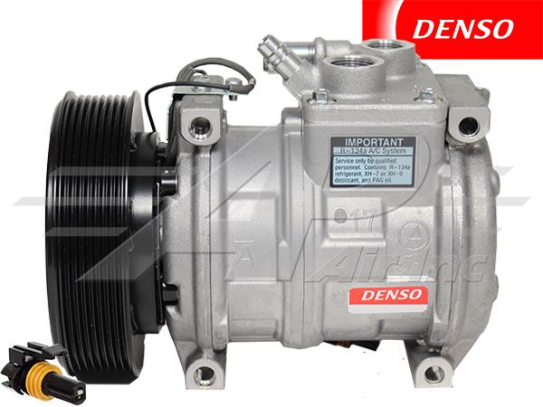OE Denso Compressor 10PA17C - 146mm, 8 Groove Clutch, 12V - with Manifold EARLY serial number