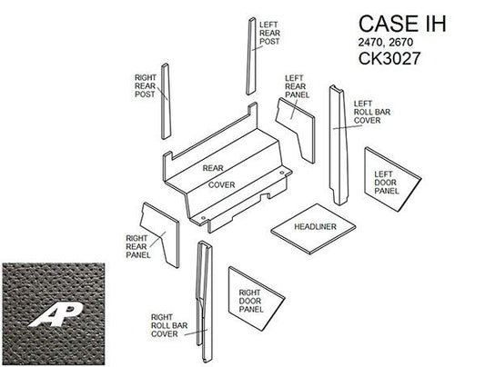 Lower Cab Kit with Headliner Door - Black