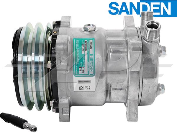 OE Sanden Compressor SD5H14 - 132mm, 2 Groove Clutch 12V