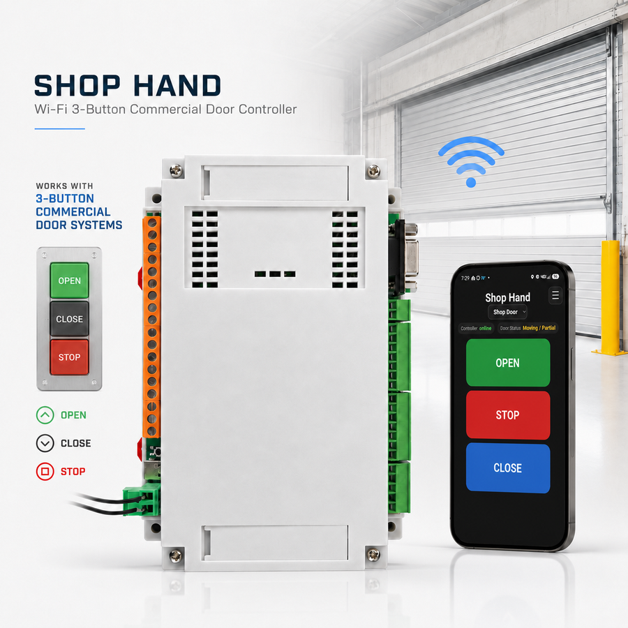 Shop Hand 3 Button Wi-Fi Door Controller
