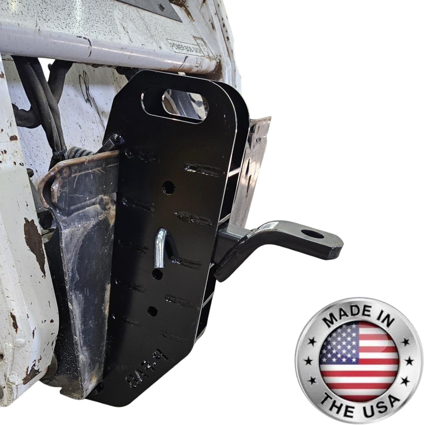 Mini portable skid loader receiver hitch